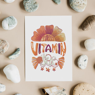 I Need Vitamin Sea: Hand-Lettered Sunset Escape Holiday Card