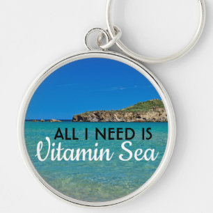 I need Vitamin Sea turquoise water italian beach Key Ring