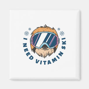 I Need Vitamin Ski - Skiing  Magnet