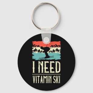 I Need Vitamin Skiing Lover Ice Ski Winter Sport S Key Ring