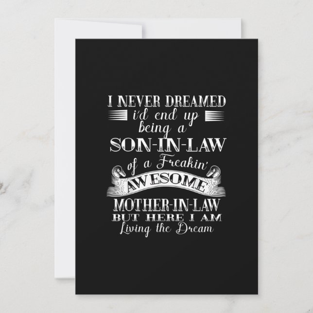 I never Dreamed Son In Law Of Freaking Awesome Mot Holiday Card (Front)