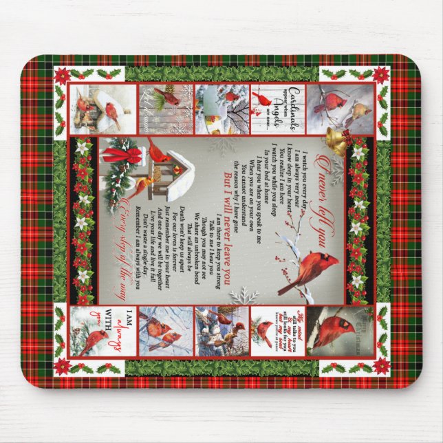 I Never Left You Christmas Cardinal Nice Gift Mouse Mat (Front)