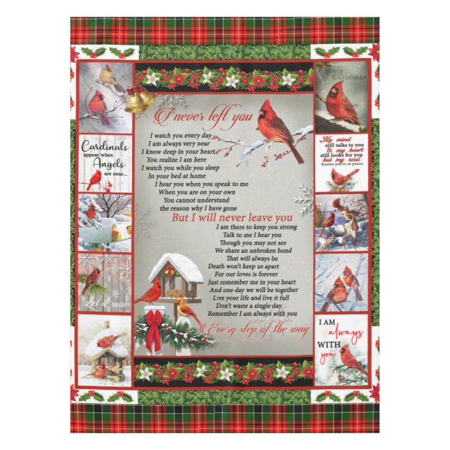 I Never Left You Christmas Cardinal Nice Gift Tablecloth (Front)