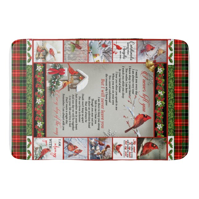 I Never Left You, Christmas Cardinal Quilt Blanket Bath Mat (Front)