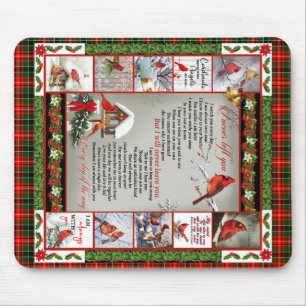 I Never Left You, Christmas Cardinal Quilt Blanket Mouse Mat