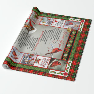 I Never Left You, Christmas Cardinal Quilt Blanket Wrapping Paper