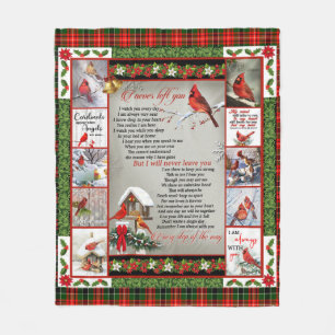 I Never Left You, Christmas Cardinal Quilt Fleece Blanket