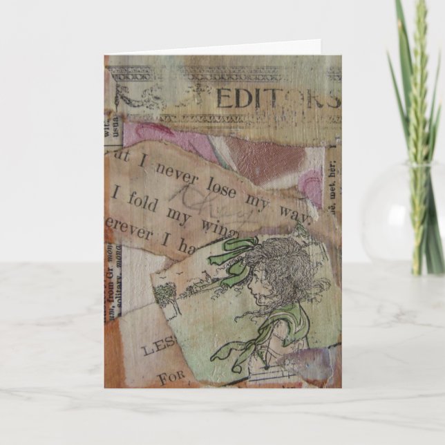 I Never Lose My Way Mixed Media Collage Card (Front)