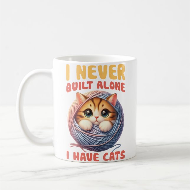 I Never Quilt Alone I Have Cats Quilting Lover Coffee Mug (Left)