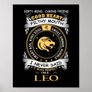 I Never Said I Was Perfect I Am A Leo Women Poster