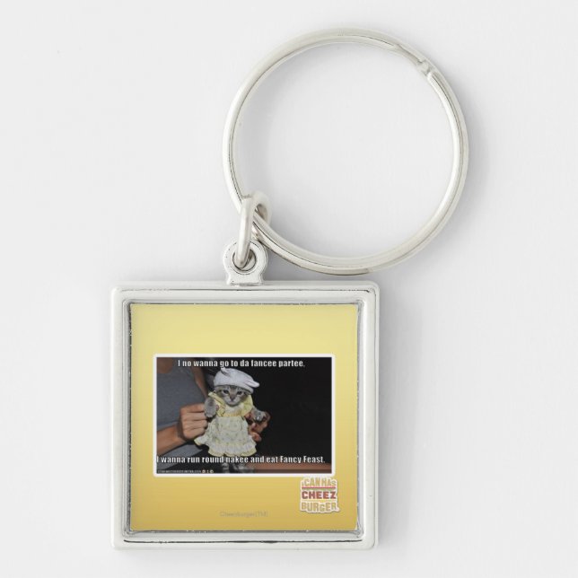 I no wanna go to da fancee partee key ring (Front)