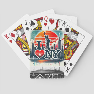 I ❤️ NY Graphic Tee for Travel Lovers Playing Cards