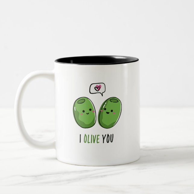 I Olive You Two-Tone Coffee Mug (Left)