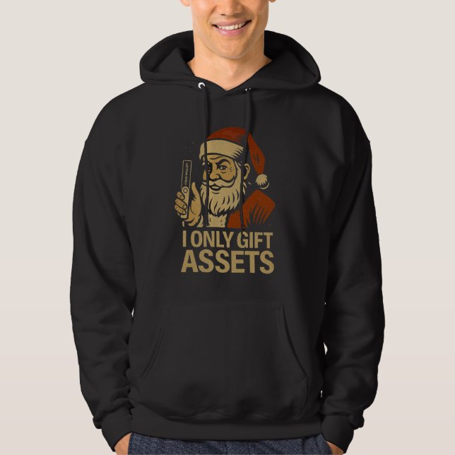 I Only Gift Assets™ Crypto Blockchain Santa Claus Hoodie (Front)