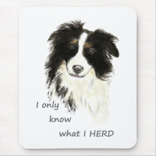 I only know what I herd Border Collie Dog Quote Mouse Mat