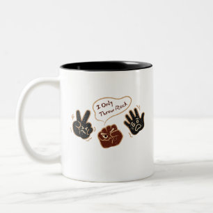 I Only Throw Rock Funny Rock Paper Scissors Mug