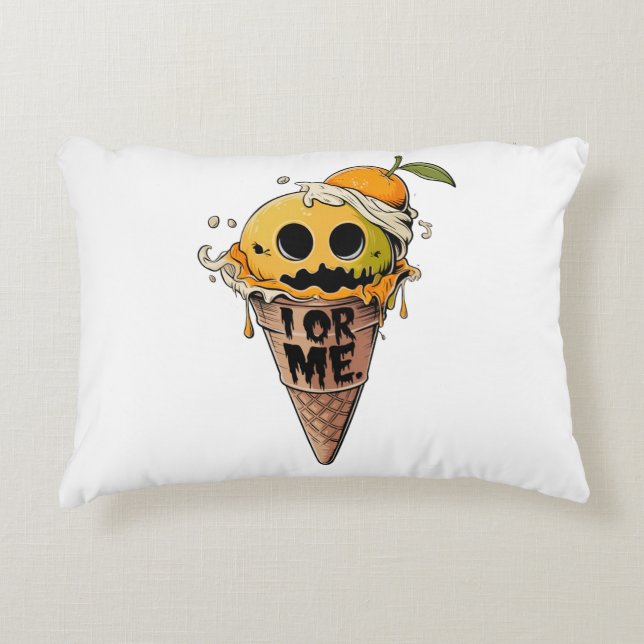 I OR ME, cute ice scream Decorative Cushion (Front)