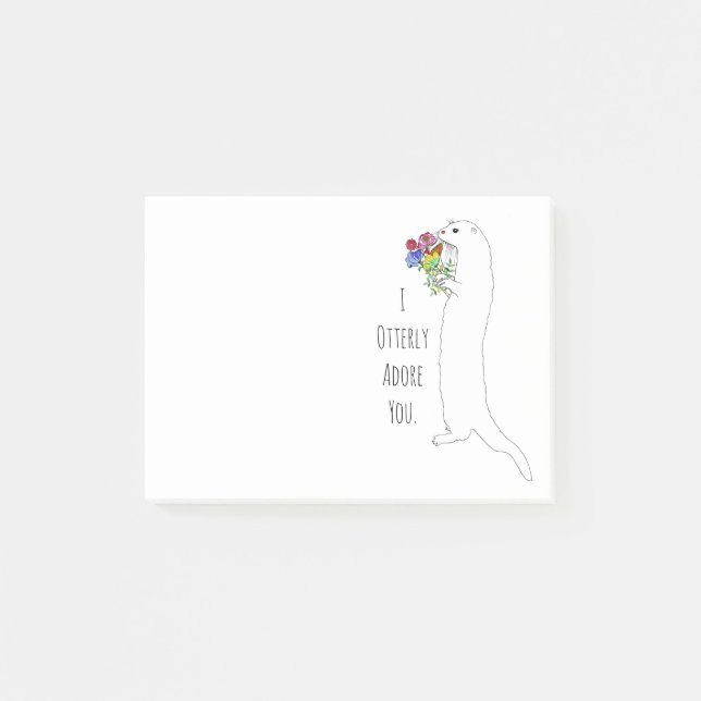 I Otterly Adore You Post-it Notes (Front)