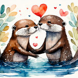 I Otterly Love you Acrylic Puzzle<br><div class="desc">An acrylic puzzle of otters in love,  watercolor art.</div>