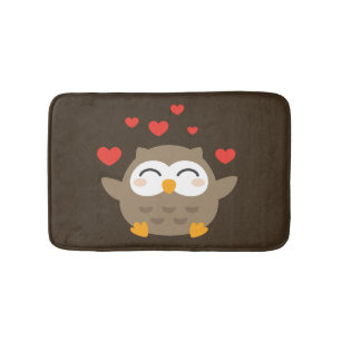 I Owl You Illustration Bath Mat