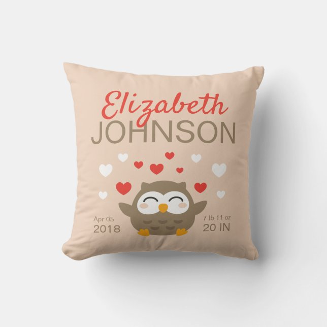 I Owl You Illustration Cushion (Front)