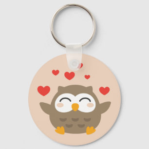 I Owl You Illustration Key Ring