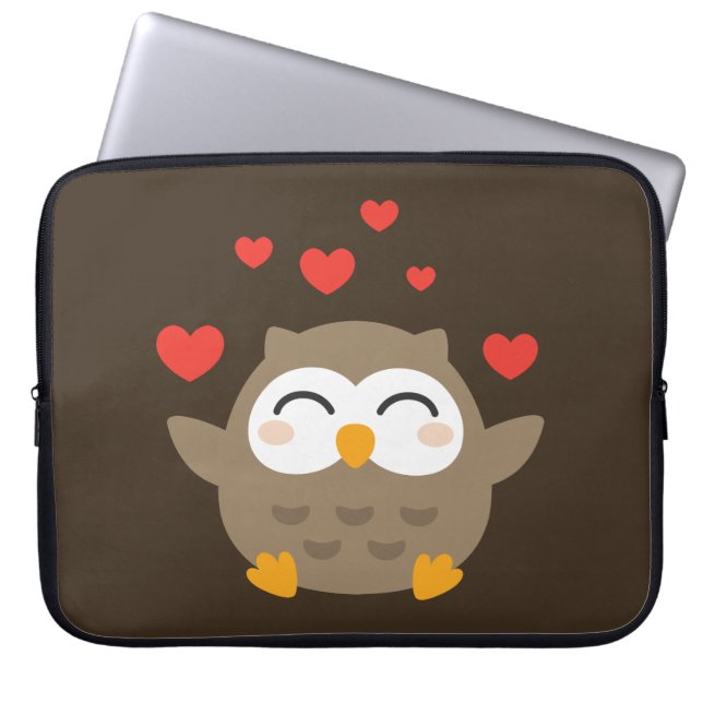 I Owl You Illustration Laptop Sleeve (Front)