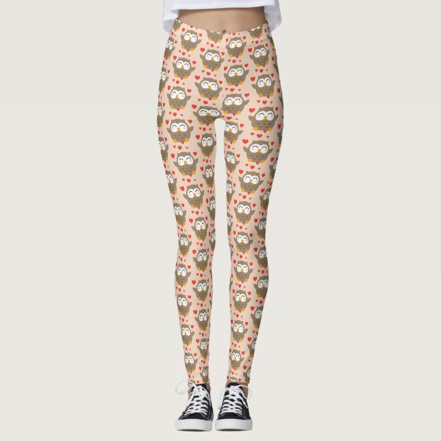 I Owl You Illustration Leggings (Front)