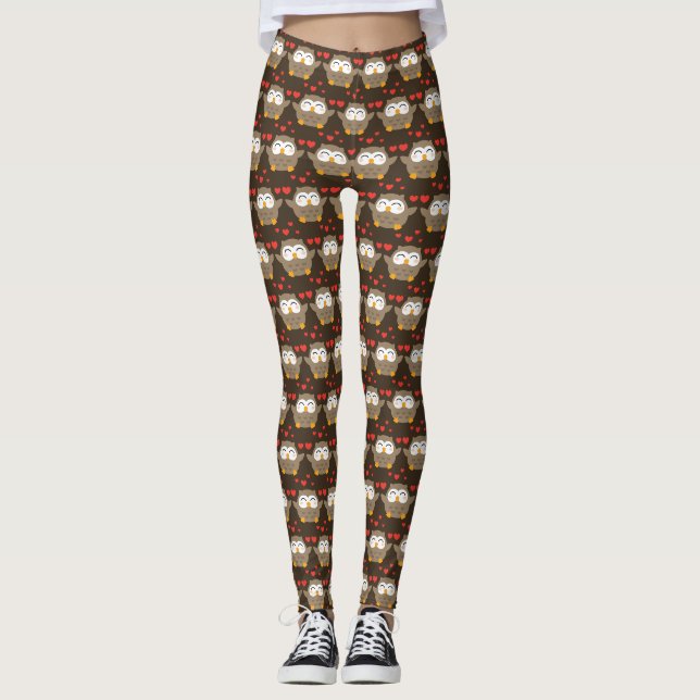 I Owl You Illustration Leggings (Front)