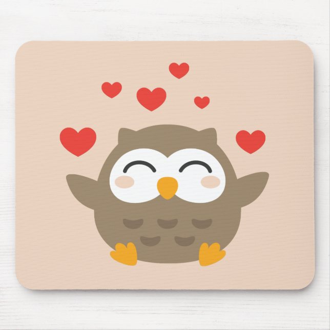 I Owl You Illustration Mouse Mat (Front)