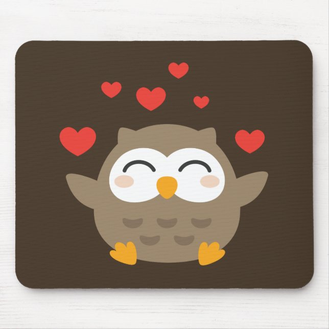 I Owl You Illustration Mouse Mat (Front)