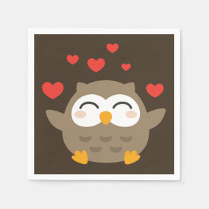 I Owl You Illustration Napkin