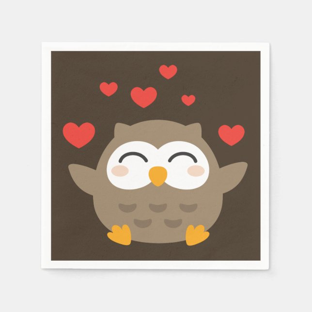 I Owl You Illustration Napkin (Front)