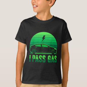 I P Gas Electric Car Funny Ev Vehicle Sunset Green T-Shirt