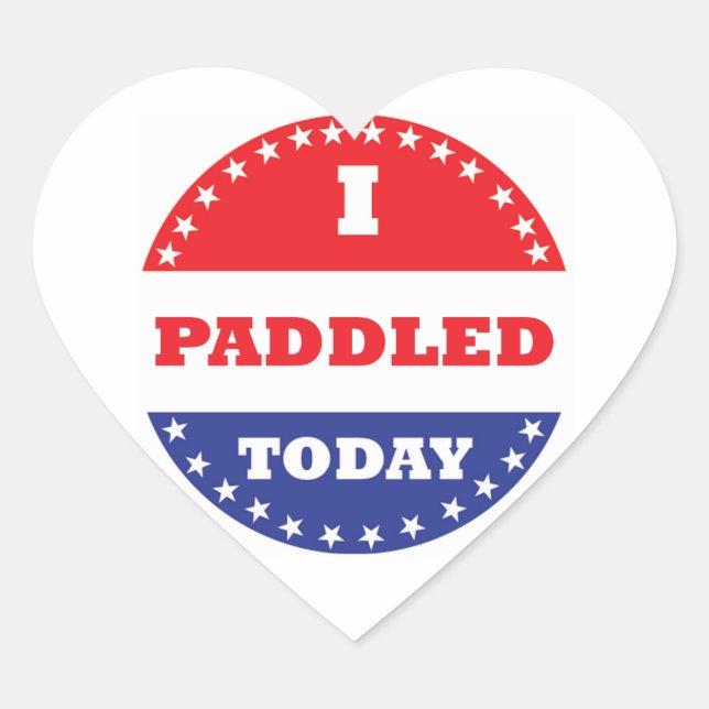 I Paddled Today Heart Sticker (Front)