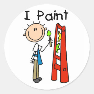 I Paint Classic Round Sticker