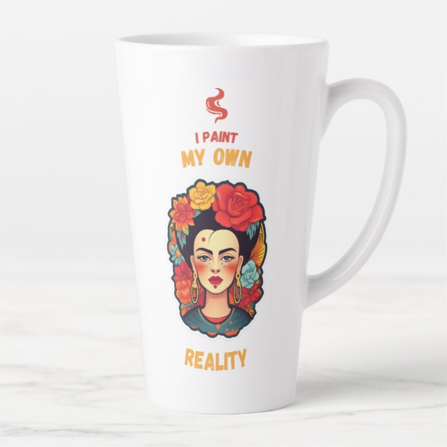 "I Paint My Own Reality" Frida Khalo Latte Mug (Right)