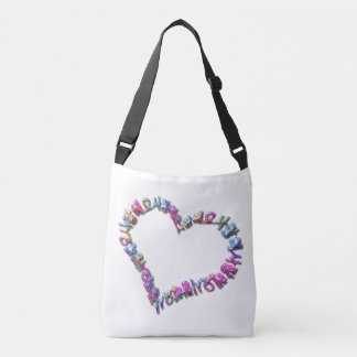 I painted hearts with colorful salange yo crossbody bag