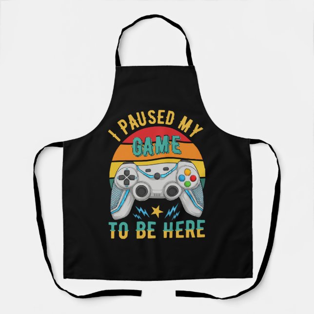 i paused my game apron (Front)