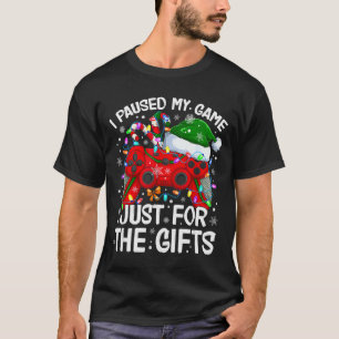 I Paused My Game For Christmas Santa Gamer Xmas Vi T-Shirt