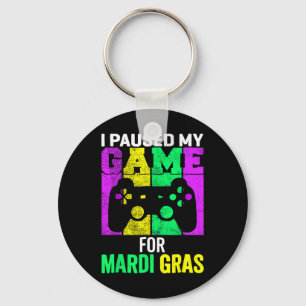 I Paused My Game For Mardi Gras Video Gamer Mens B Key Ring