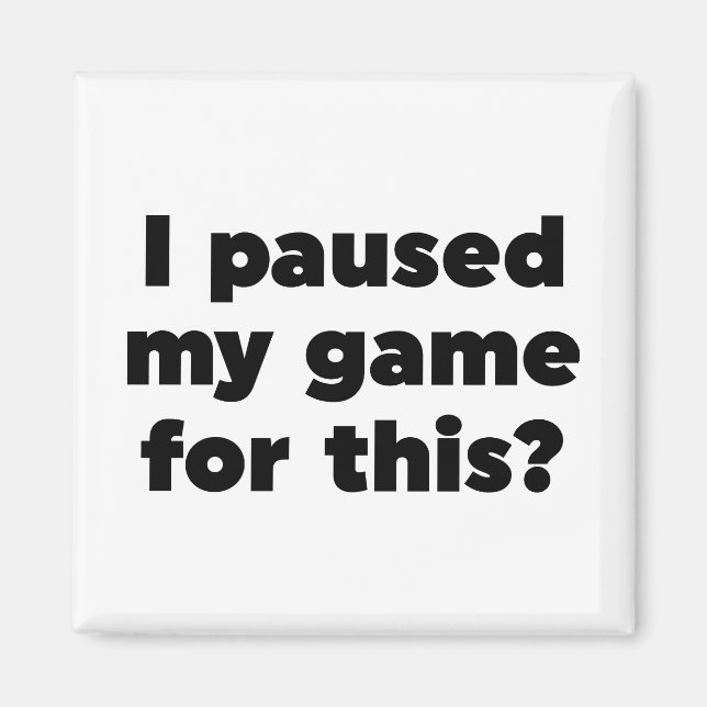 I paused my game for this? magnet (Front)