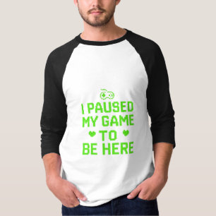 I Paused My Game Neon Pixel Art T-Shirt
