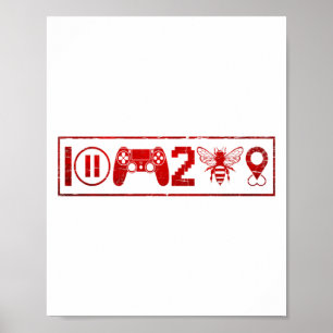 I Paused My Game To Be Here Funny Gamer Boys Men V Poster