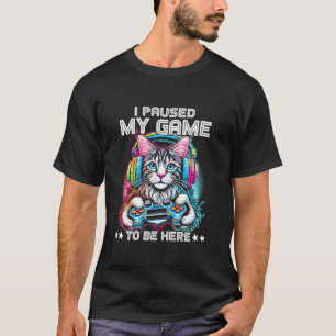 I Paused My Game To Be Here Maine Coon Cat Funny V T-Shirt