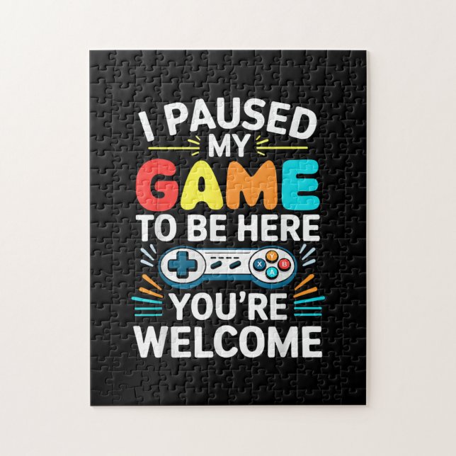 I Paused My Game To Be Here Shirt Men Women Kids V Jigsaw Puzzle (Vertical)