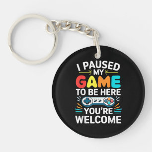 I Paused My Game To Be Here Shirt Men Women Kids V Key Ring