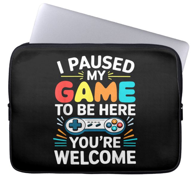 I Paused My Game To Be Here Shirt Men Women Kids V Laptop Sleeve (Front)