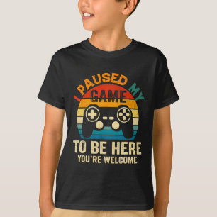 I Paused My Game To Be Here Thanksgiving Kid Boys T-Shirt