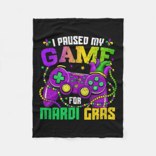 I Paused My Game To Be Here Video Game Beads Mardi Fleece Blanket
